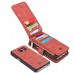 Samsung Galaxy S7 Edge - CaseMe Vintage 2 in 1 PU Leather Flip Zipper Wallet Protective Cover Case - Red